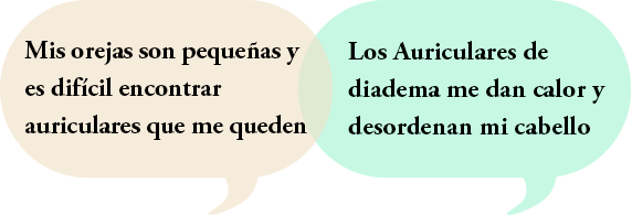 Mis orejas son pequeñas y es difícil encontrar auriculares que me queden | Los Auriculares de diadema me dan calor y desordenan mi cabello
